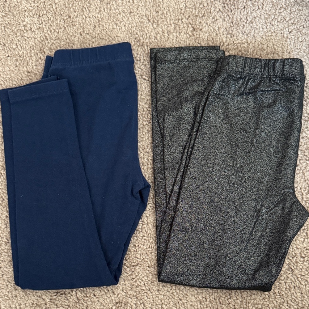 Jumping Beans Navy and Sparkly Gray Leggings